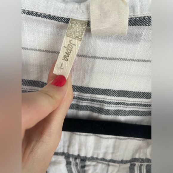 Japna White Button Up Striped Tie Waist Shirt Dress with Pockets L Women’s EUC - Picture 11 of 11